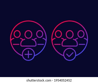 add to group line icons for web