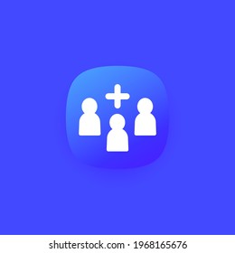 add to group, team icon for web