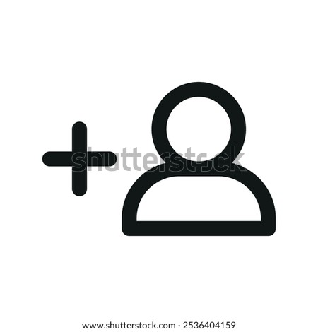 Add guest UI icon, add child simple line user interface vector symbol