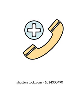 Add handle handset phone phones plus telephone icon. Vector illustration