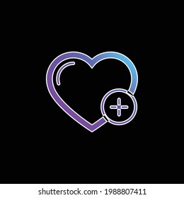 Agregar un icono de vector de gradiente azul o un corazón similar