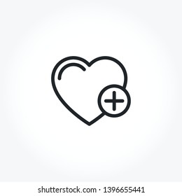 Add to Heart vector out line icon