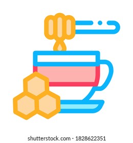 add honey to cup of tea icon vector. add honey to cup of tea sign. color symbol illustration