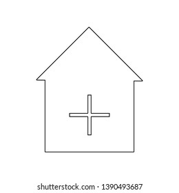 add a house icon. Element of web for mobile concept and web apps icon. Outline, thin line icon for website design and development, app development