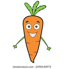 Add humor to your projects with this funny carrot cartoon vector illustration. Perfect for kids’ designs, food graphics, and cheerful art. Ideal for playful and creative works