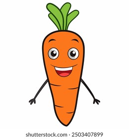 Add humor to your projects with this funny carrot cartoon vector illustration. Perfect for kids’ designs, food graphics, and cheerful art. Ideal for playful and creative works