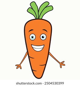 Add humor to your projects with this funny carrot cartoon vector illustration. Perfect for kids’ designs, food graphics, and cheerful art. Ideal for playful and creative works