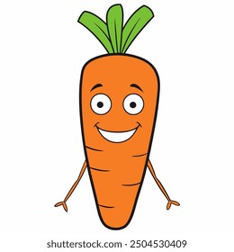 Add humor to your projects with this funny carrot cartoon vector illustration. Perfect for kids’ designs, food graphics, and cheerful art. Ideal for playful and creative works