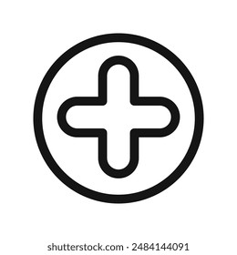 Add Icon black and white vector sign