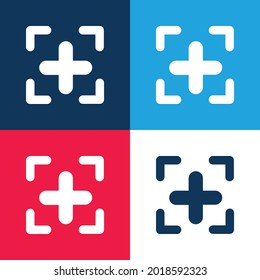 Symbol blau und rot mit vier minimalen Symbolen hinzufügen