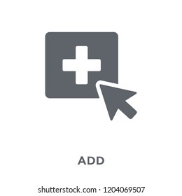 Add icon. Add design concept from  collection. Simple element vector illustration on white background.