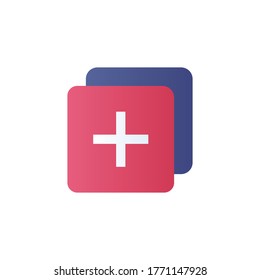 add icon flat design vector illustration full color style. isolated on white background