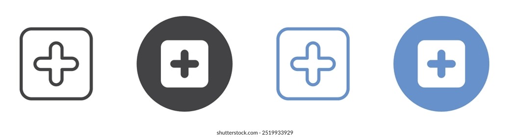 Add icon flat line symbol set.