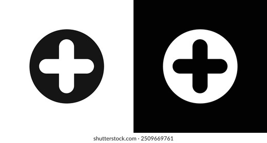 Add Icon Flat vector set outline