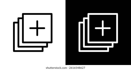 Add icon icons and symbol set. trendy illustration
