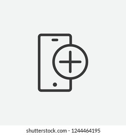 Add icon isolated on background. Smartphone symbol modern, simple, vector, icon for website design, mobile app, ui. Vector Illustration