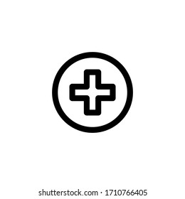 Add Icon, isolated on white. User Interface Outline Icon.
