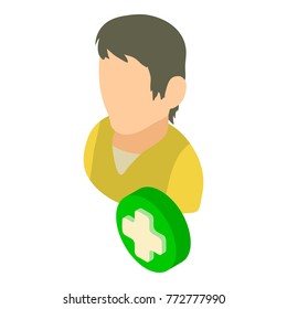 Add icon. Isometric illustration of add vector icon for web