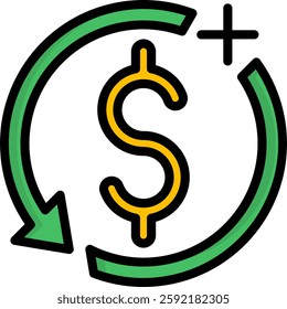 Add Icon Lineal Color Vector Illustration