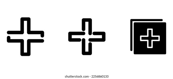 añadir icono o logotipo símbolo de signo aislado ilustración vectorial - iconos vectoriales de estilo negro de alta calidad
