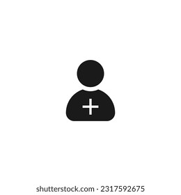 Add icon with man for UI design, design elements and many more.