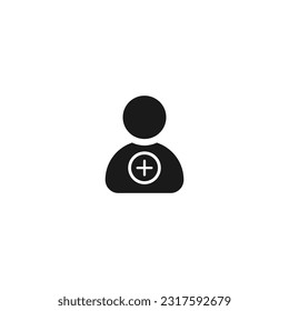 Add icon with man for UI design, design elements and many more.