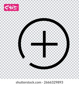 Add icon, plus icon, new icon, EPS format vector icon illustration file