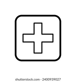 Add Icon. Plus, Positive. Ambulance, Medical Logo. Increase Sign and Symbol for Design, Presentation, Website or Apps Elements - Vector.