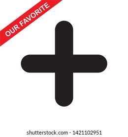 Add icon, plus sign vector for web design, app etc.