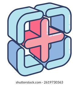 Icono de adición representado por el icono de adición simple Estilo de color lineal.