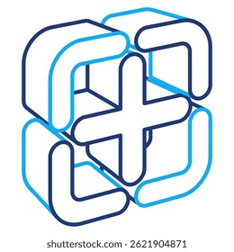 Icono de adición representado por el icono de adición simple Estilo de línea dual.