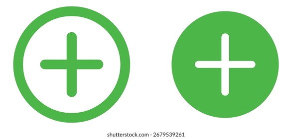 Add icon Round plus icon. Vector illustration.
