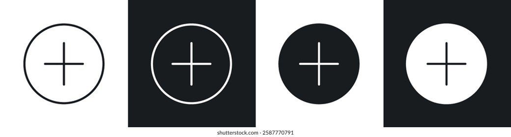 Add icon set black and white colors. Graphic Vector icons pack