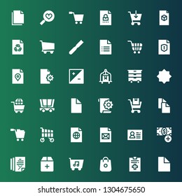 add icon set. Collection of 36 filled add icons included File, Shopping, Shopping cart, Add, button, Customer, Copy, Trolley, Night mode, Cart, Exposure, Favorites