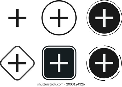 add icon set. Collection of high quality black outline logo for web site design and mobile dark mode apps. Vector illustration on a white background