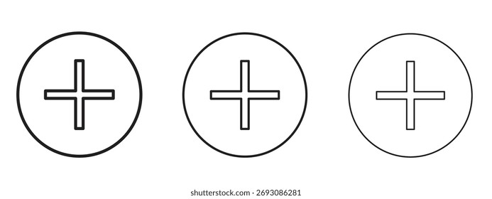 Add icon symbol. Linear style sign for mobile concept