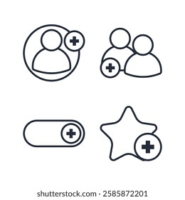 Add icon symbol vector sign isolated on white background illustration for graphic and web design