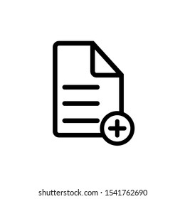 Add icon vector. Add file symbol. Vector icon document