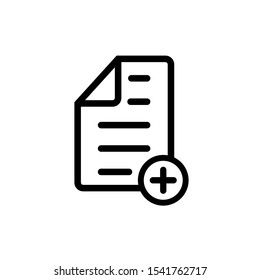 Add icon vector. Add file symbol. Vector icon document