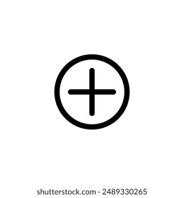 Add icon vector, vector flat simple linear illustration on white background..eps