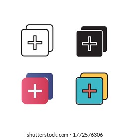 agregar ilustración vectorial de icono con un color de estilo diferente. aislado en fondo blanco