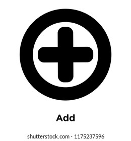 Add icon vector isolated on white background, logo concept of Add sign on transparent background, filled black symbol