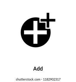 Add icon vector isolated on white background, logo concept of Add sign on transparent background, filled black symbol