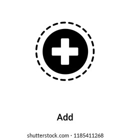 Add icon vector isolated on white background, logo concept of Add sign on transparent background, filled black symbol