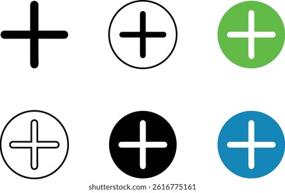Add Icon vector, outline and silhouette.