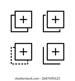 Adicionar vetor de ícone. Ícone de adição. Adicionar arquivo, copiar ícone vetor.