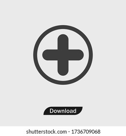 Add icon vector , plus sign white backround