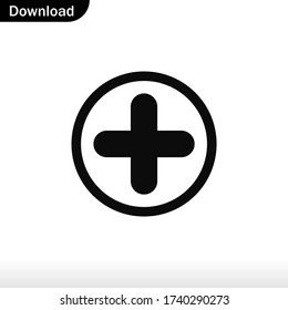 Add icon vector , plus sign white backround