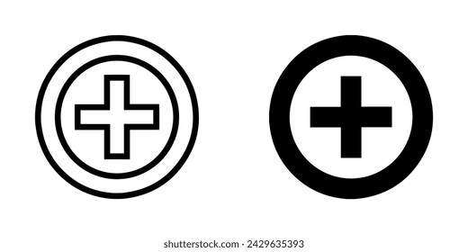 Add icon vector. Plus icon sign symbol vector. Medical cross vector icon illustration isolated on white background
