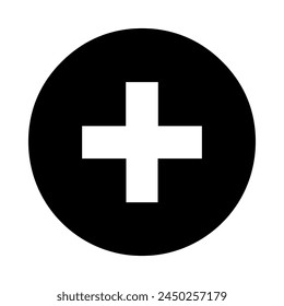 Add icon vector. Plus icon sign symbol vector. Medical cross vector icon illustration isolated on white background